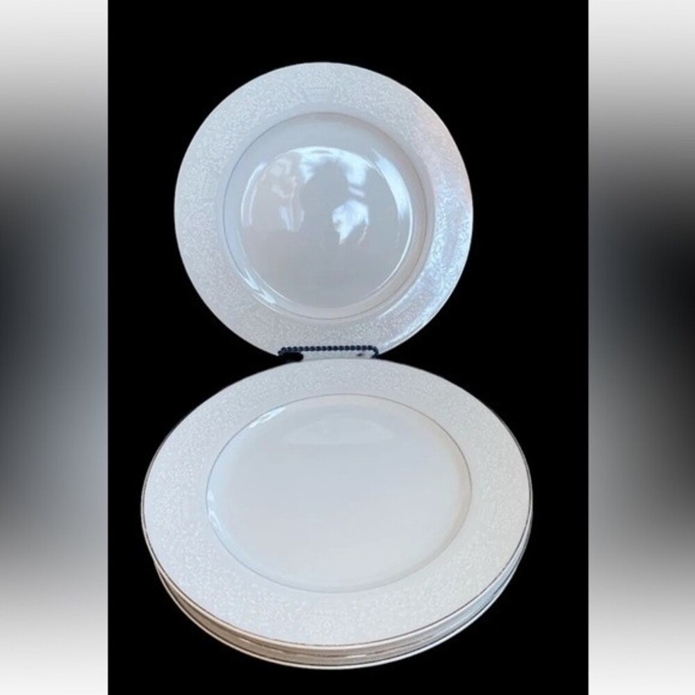 Fine China of Japan RJZS Elegant Lace Dinner PLATE 10.1/4" Set Of 4